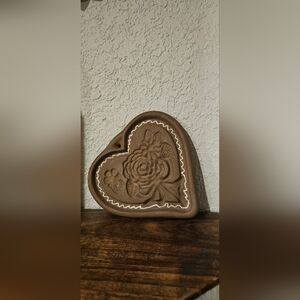 Vintage Clay Cookie Mold Heart
